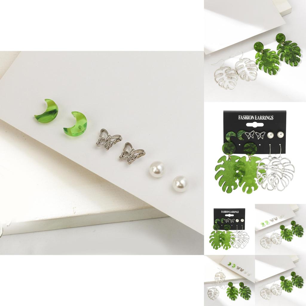 Trendy Leaf Shaped Earrings For Women Acrylic Material Perfect Gift For Birthdays And Anniversaries