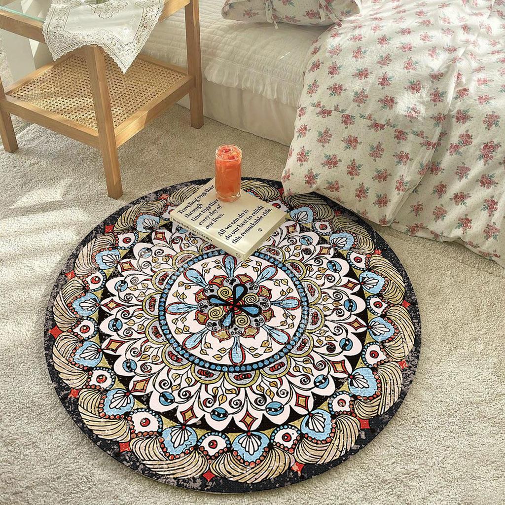 European Round Living Room Red Carpet 200x200 Decoration Home Balcony Hanging Chair Mat for Floor Rugs for Bedroom Kids Room