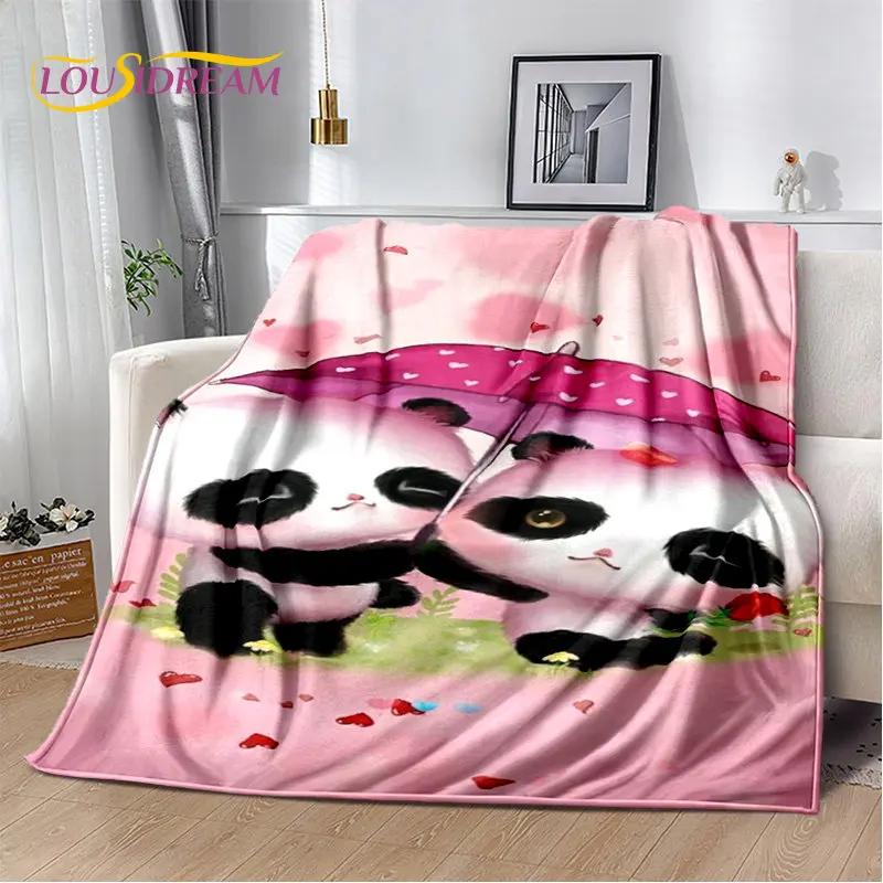 3D Cartoon Cute Panda Blanket,Flannel Blanket Throw Blanket,Kid Warm Blanket for Home Living Room Bedroom Beds Sofa Picnic Cover