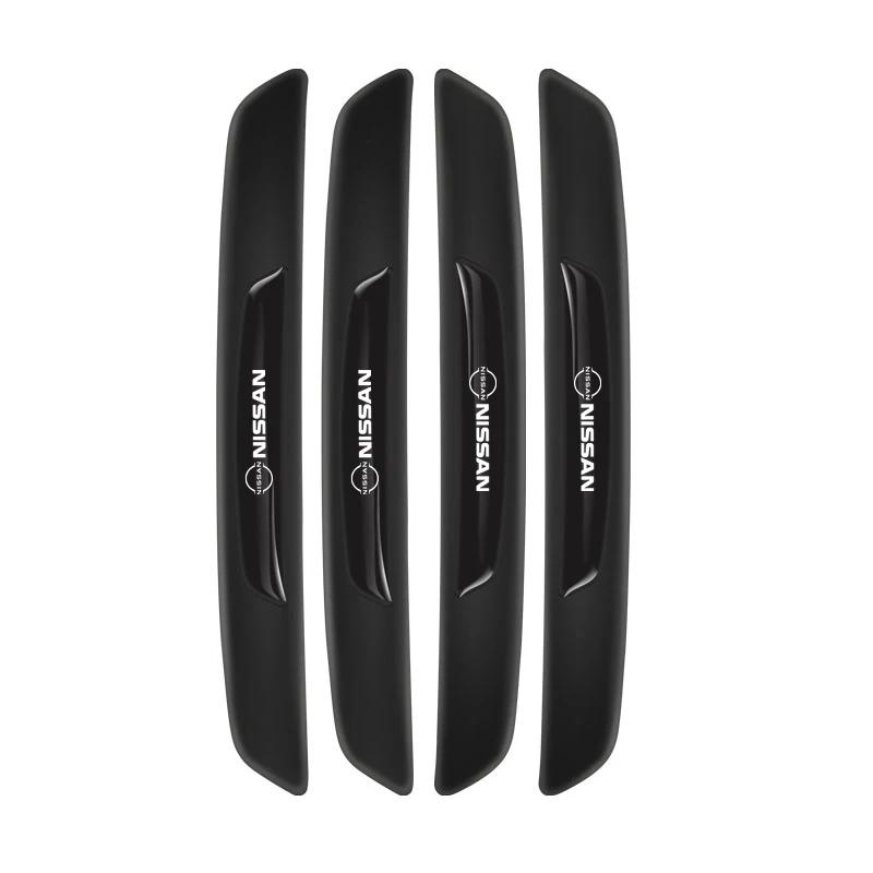 ASD1  4Pcs Rubber Anti Collision Strip Car Door Rearview Mirror Protector Stickers For Nissan Sylphy N7 Teana Qashqai Note Navara Leaf
