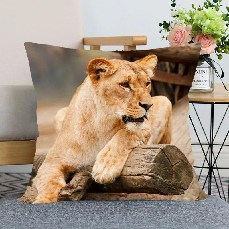 New Arrival Lion Animal Pillowcase Home Decoration  Invisible Zipper