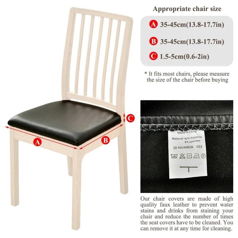 1PC Fashion Chair Cover PU Leather Waterproof Oilproof Cushion Covers Chair Protecotor Home Supplies