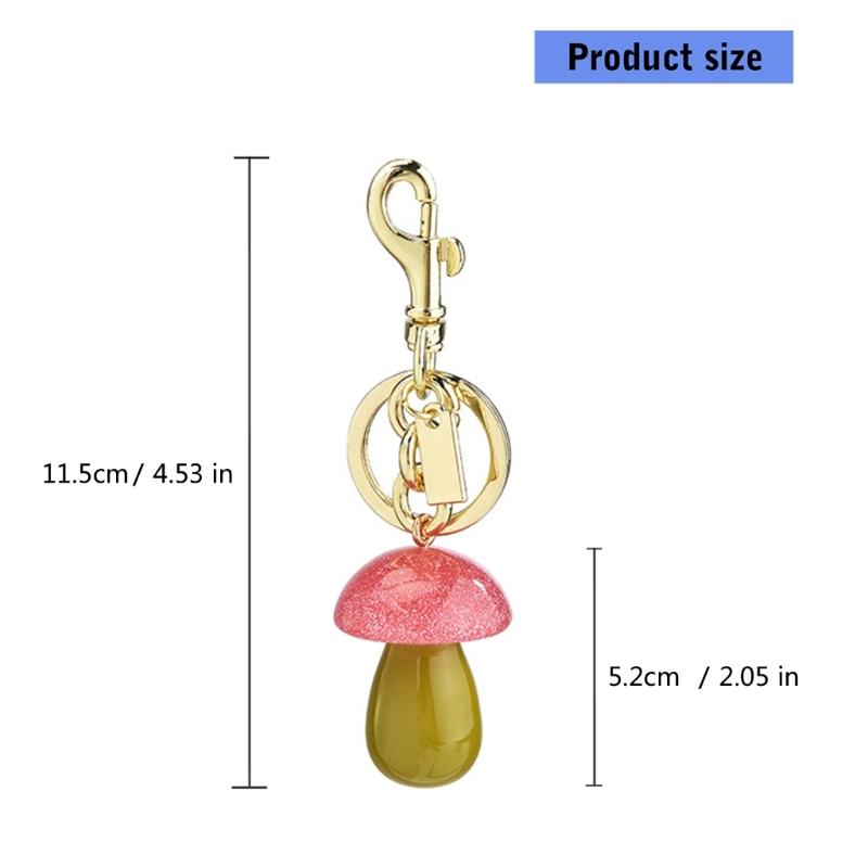 Cartoon Mushroom Keychain Car Key Holder Fashionable Keyring Pendant Bag Decoration for Stylish Women and Students