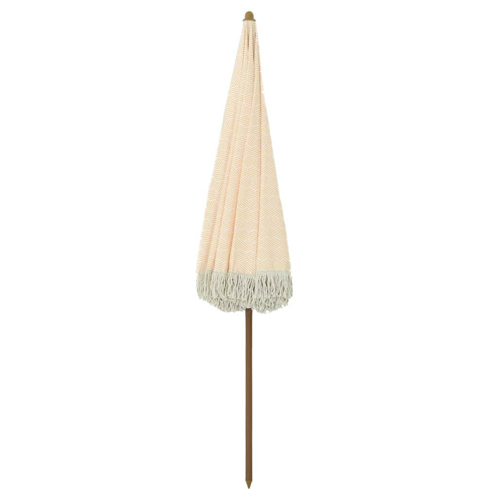Beach Umbrella Yellow and White 160 X 160 X 196 Cm