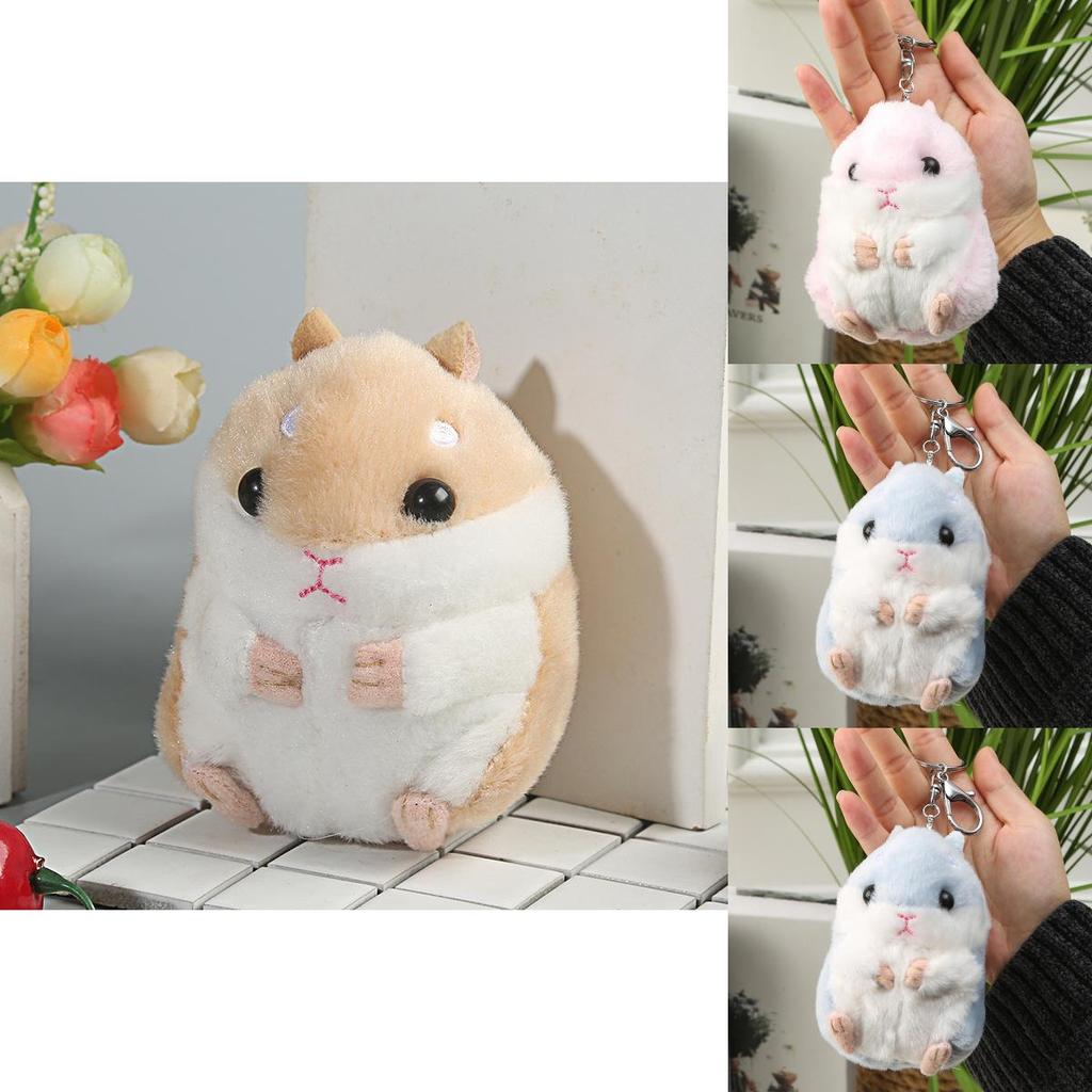 Lovely Hamster Plush Toy Cartoon Keychain Ideal For Girls Plush Stuffed Animal
