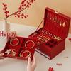 Multilayer Leather Wedding Jewelry Storage Box with Drawers for Necklaces and Rings
