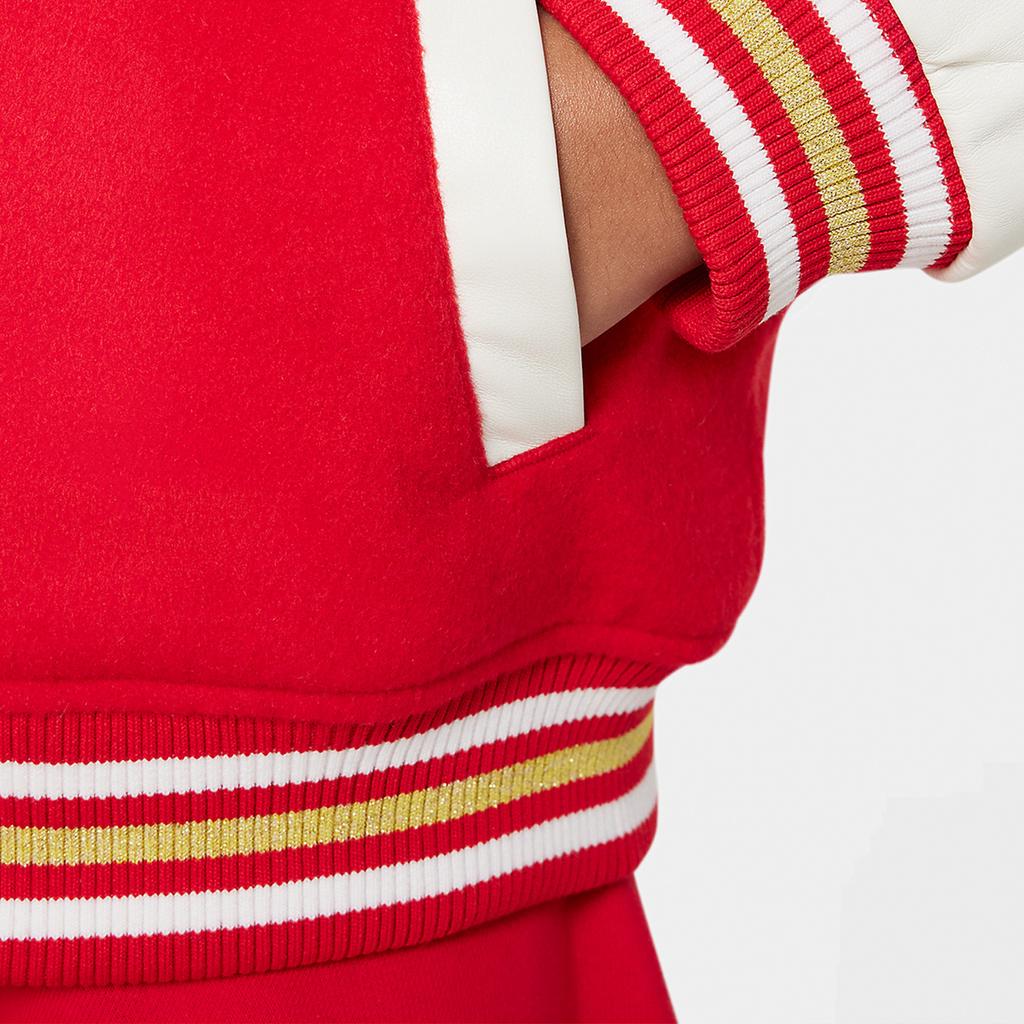 Nike Color Block Pattern Printed Single-Breasted Baseball Collar Jacket Kids Jacket FN6201-657