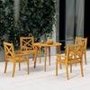 Day and Night - Day and Night Garden Dining Set 5 Pieces Solid Acacia Wood