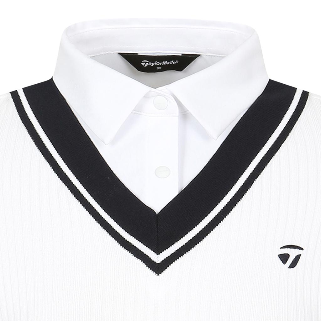 TAYLORMADE APPAREL 26Ss Women'S Layered Collared Short Sleeve Knit T8031S66124-100
