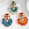 Stylish Carp Pin With Crystals Embellishment Portable Secure Clasp Versatile Accessory For Jackets Bags Hats
