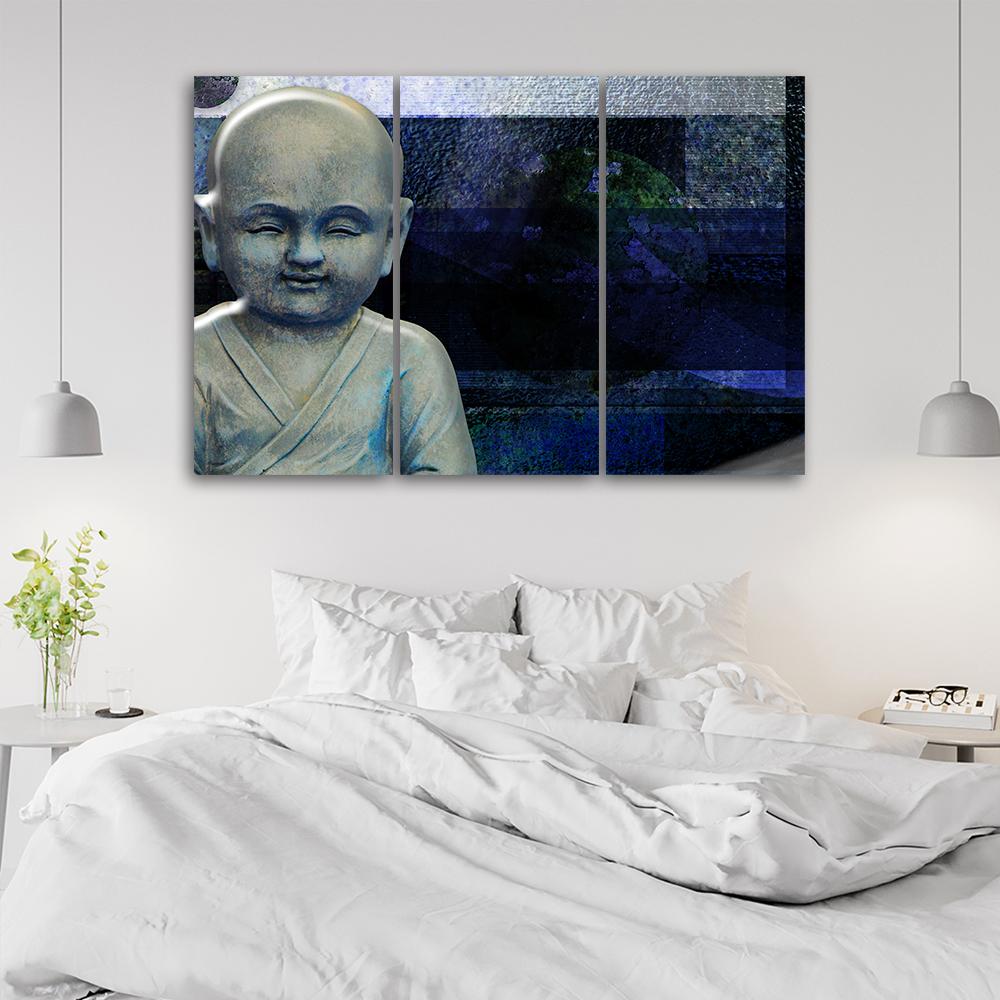 Three Piece Picture Canvas Print Buddha Feng Shui Meditation