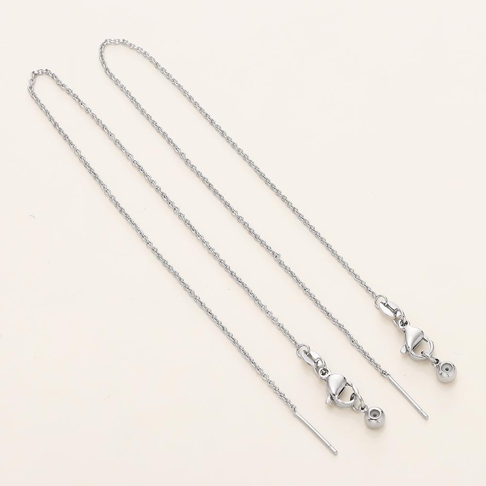 2/4Pcs/Lot 14/18K Gold Plated Flat Round Chain Thrusting Pin Adjustable Chains For DIY Necklace Jewelry Making Accessories