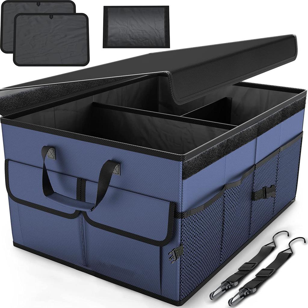 Car Trunk Storage Box, Vehicle Storage Container, Large-Capacity Foldable Car Rear Organizer, Customizable