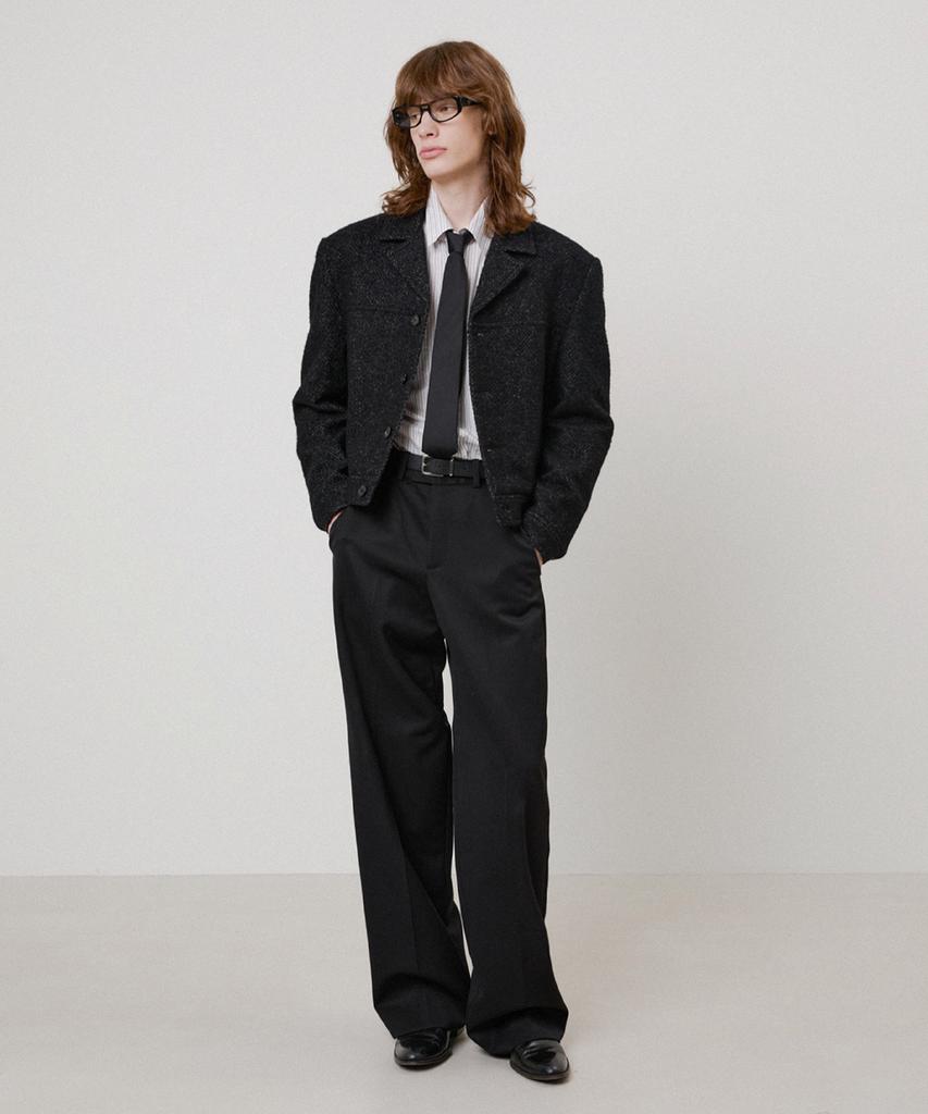 LMOOD Forti Tailored Wool Gabardine Slacks Black