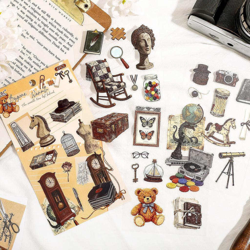 4/24sheets Creative Life Small Items Die Cutting PET Stickers DIY Diary Scrapbooking Materials Cute Stationery Stickers