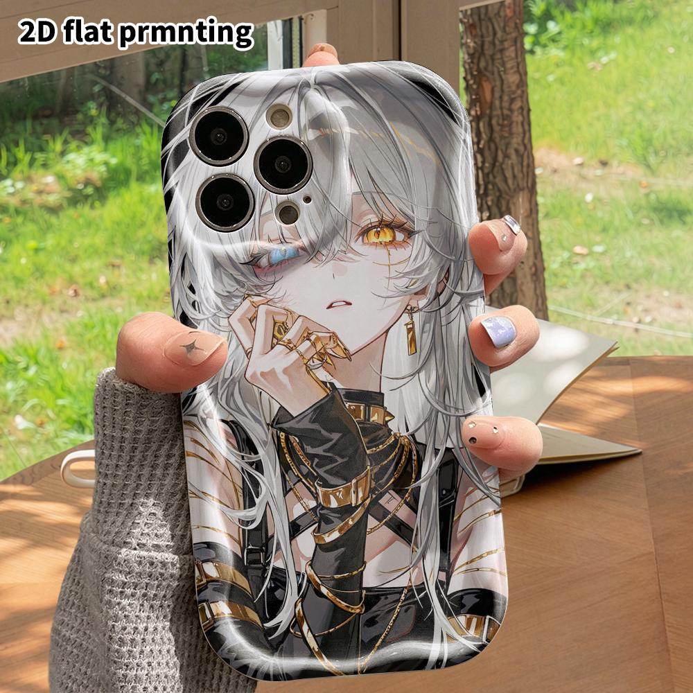 Phone Case: 2D flat, suitable for iPhone 18 17 16 15 14 13 12Pro protective case, white-haired heterochromatic girl, perfect Christmas and Halloween h