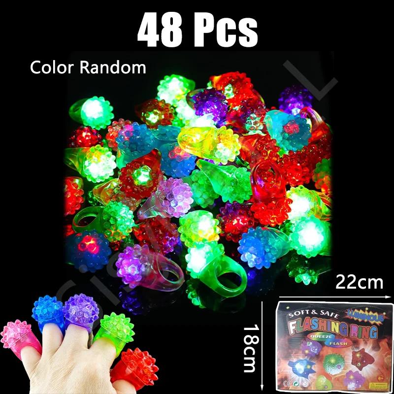 LED Luminous Christmas Ring Snowman Antlers Glow in Dark Finger Light for Xmas Party Children Adult Gift