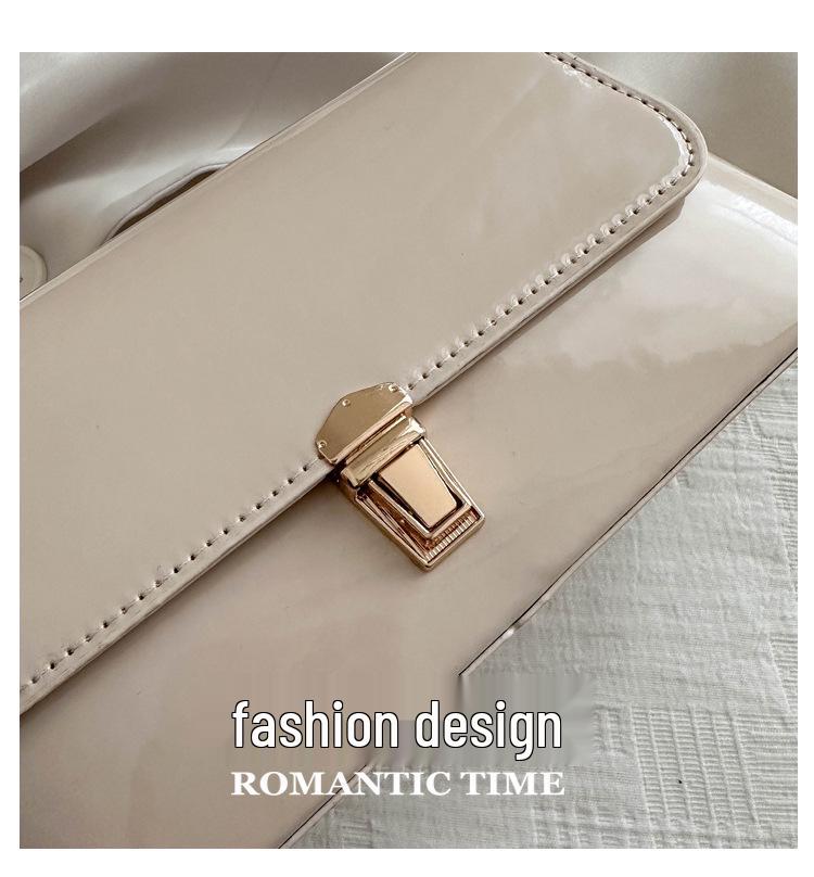 2024 Summer Women's Retro French Texture Shiny Shoulder Bag