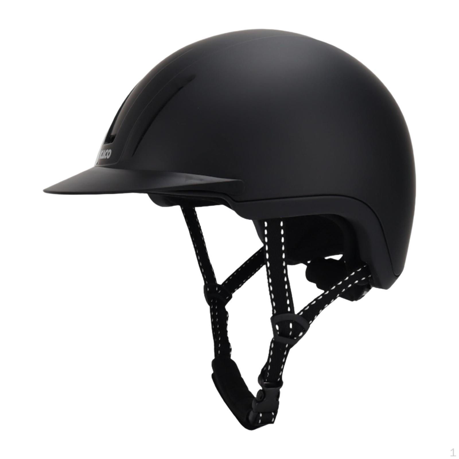 

Шлем для верховой езды, кепка, летнее снаряжение со съемной подкладкой, регулируемая M Matte Black