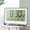 Wall Moutable Tabletop Digital Alarm Clock Large Screen LCD Temperature Hygrometer Display Backlight Battery Powered