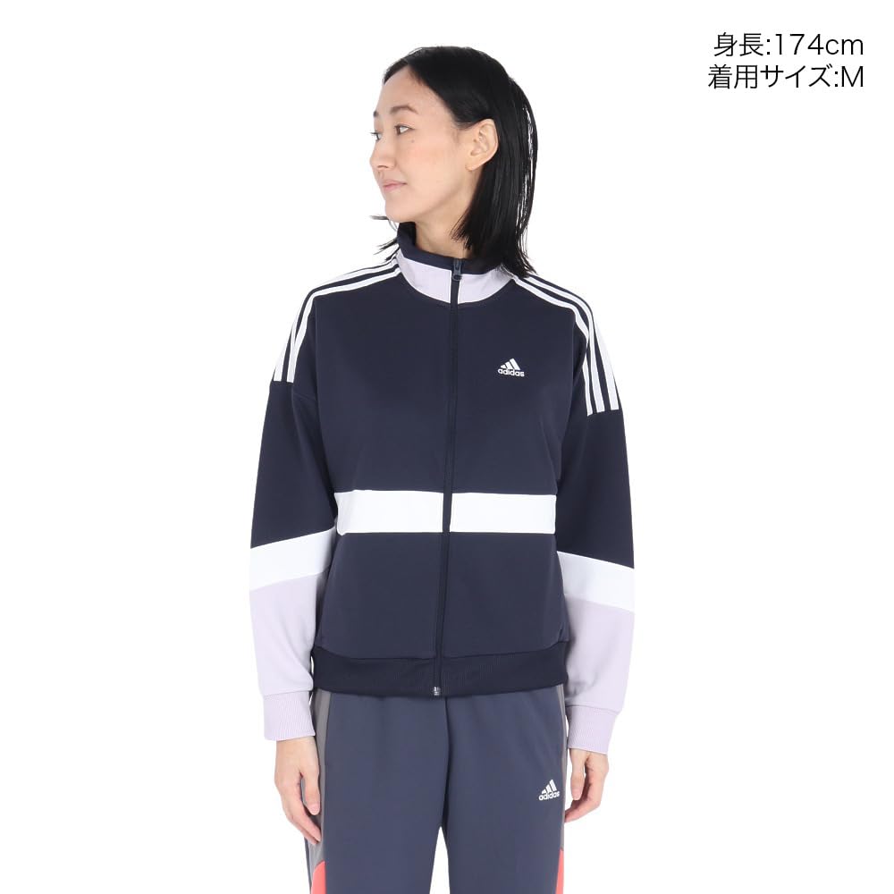 Adidas KTX55 Team Track Top in Legend Dawn Size L Women's Ink/Silver (JG8140),