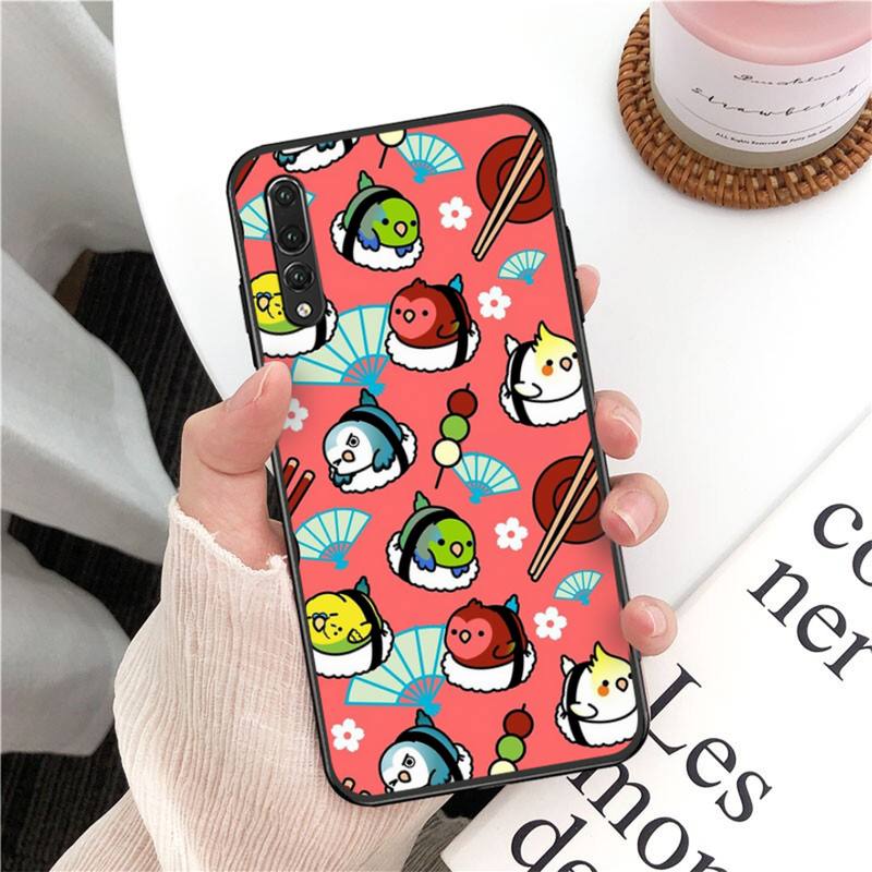 YNDFCNB Chubby Cockatiels Parrotlets Hello Parrot Bird Phone Case for Huawei P30 40 20 10 8 9 Lite Pro Plus Psmart2019