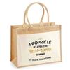 Jute Tote Bag with Pocket Property of the Best Mother-in-Law Gift Woman Mom Mother's Day Birthday Shopping Bag Groceries