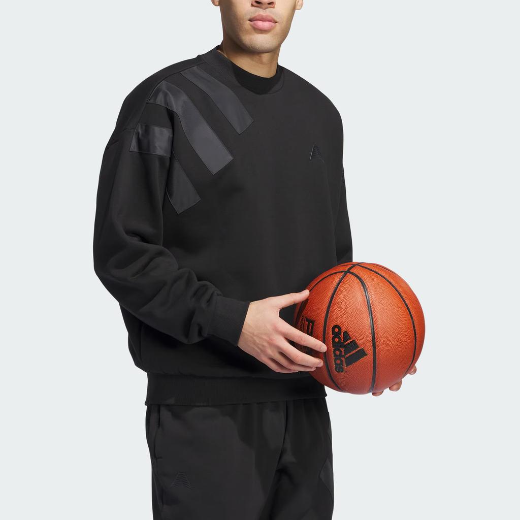 Adidas Anthony Edwards Serie Basketball Logo Print Rundhals Langarm Sweatshirt Herren Sweatshirt Schwarz IW8060