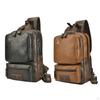 Man Bag PU Leather Backpack Mens Chest Crossbody Shoulder Daypack for Business Outdoor