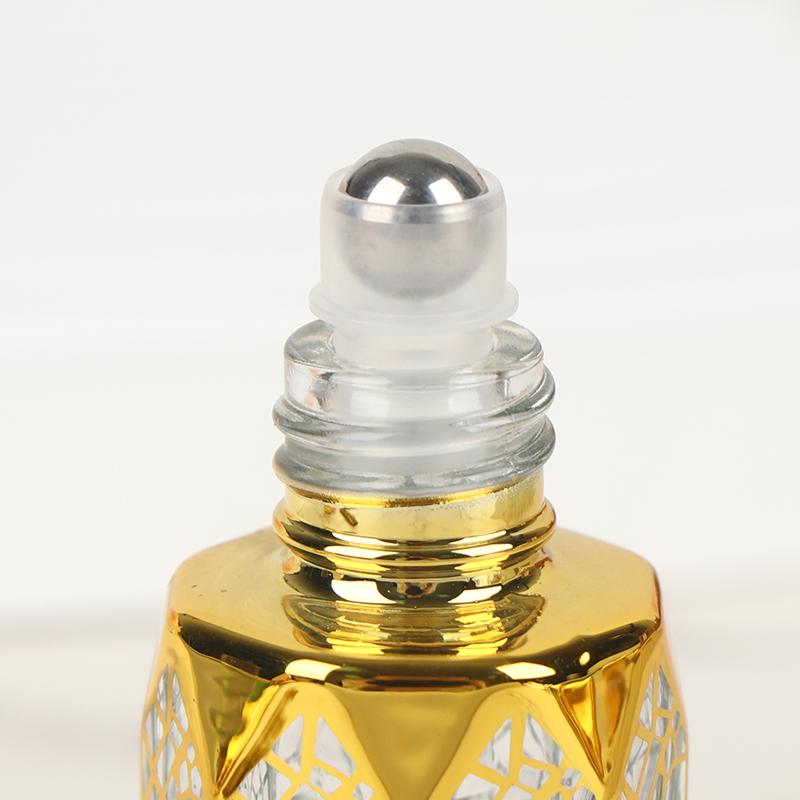 6Ml Mini Steel Ball Roll-On Bottle Luxury Gold Glass Perfume Sample Vials Portable Refillable Bottles Travel