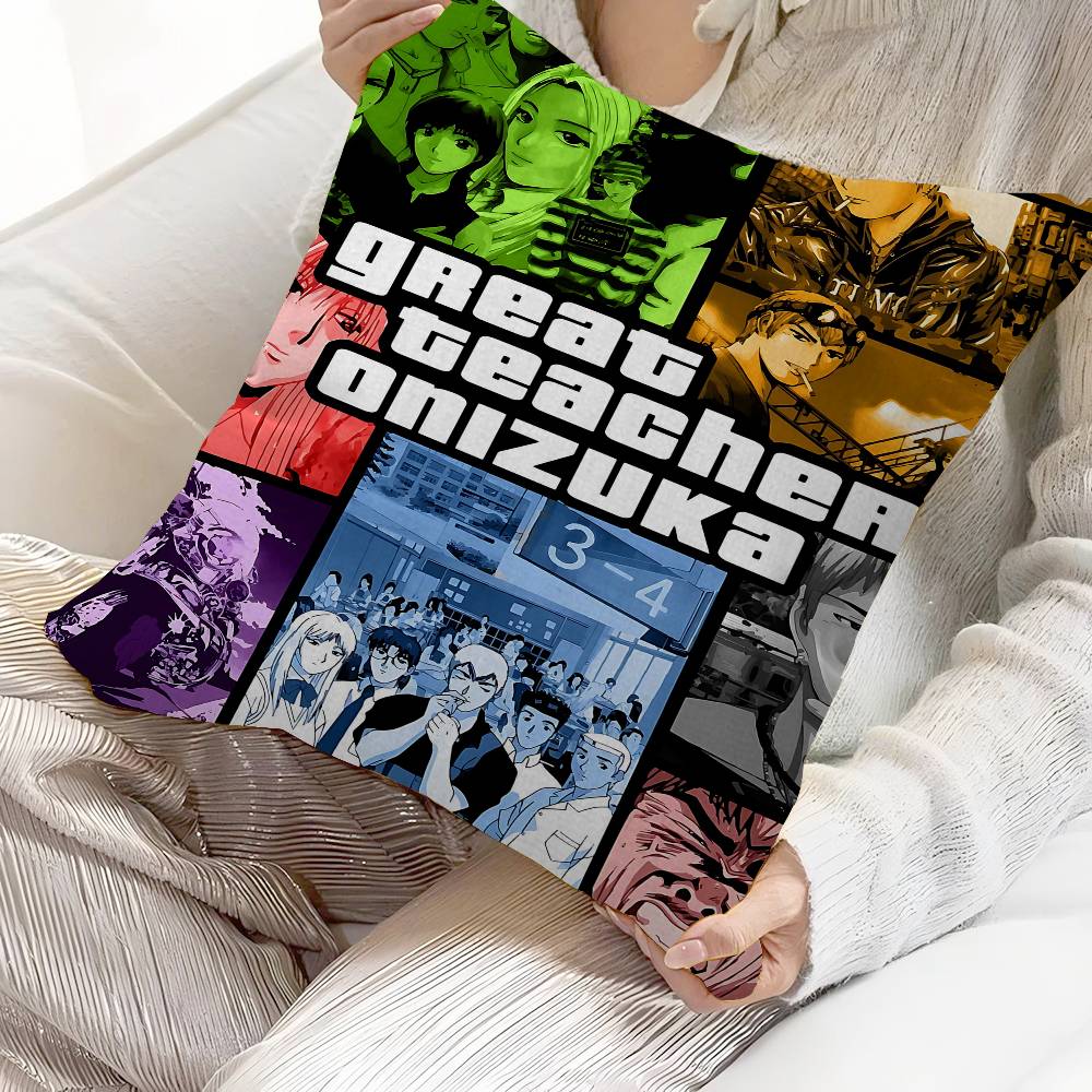Anime G-Great T-Teacher O-Onizuka Cushion Cover Decorative Pillow Sofa Home Decor Case Pillow Cases 30cmx30cm