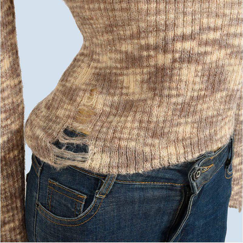 French Style Blooming off-Shoulder Long Sleeve Knitted Autumn New Slim Fit Design Bottoming Shirt Slim Fit Slimming Temperament Top