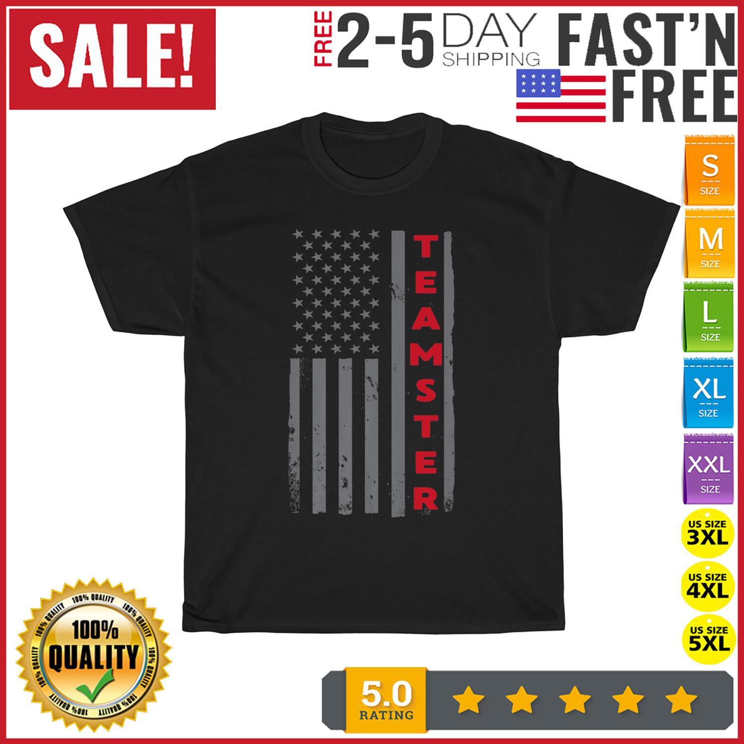 Teamster American Flag Patriotic Truck Driver US Trucking Premium T Shirt Mens Womens Tees Top Unisex 3XL