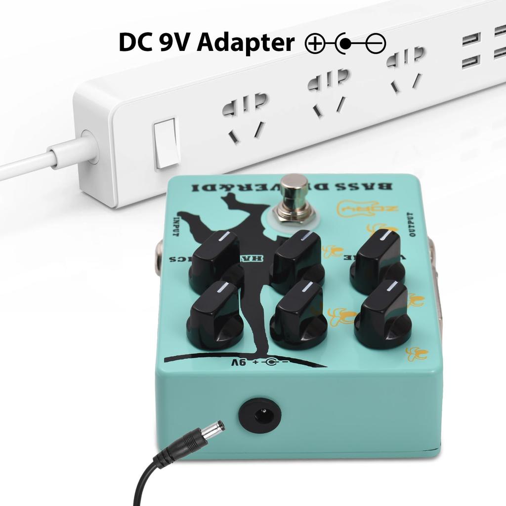 Daconovo Driver and DI Box Bass Effect Pedal for Electric Bass XLR Output Bass Amplifier True DC 9V with Interface Guitar, Pedal, Bypass, 6.35mm