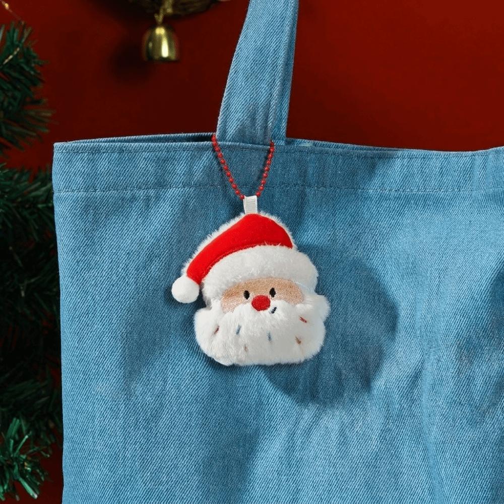 Santa Claus Christmas Keychain Cartoon Plush Keyring Fashion Christmas Tree Pendants  Gift