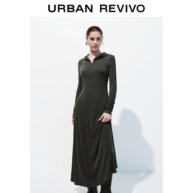 UR Women s Autumn Hooded Zipper Dress S