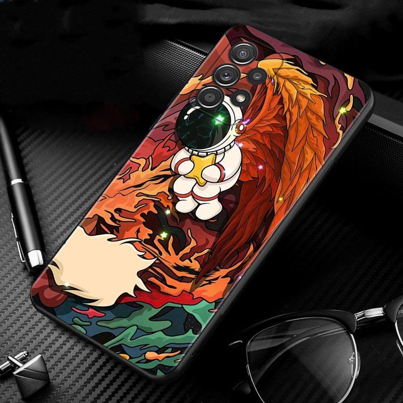 Niedliche Cartoon-Astronauten-Hülle für Samsung Galaxy A51 A71 A01 A11 A21 A21s A31 A41 A72 A52 A42 A32 A22 A12 A02 A02s F42 Handyhülle