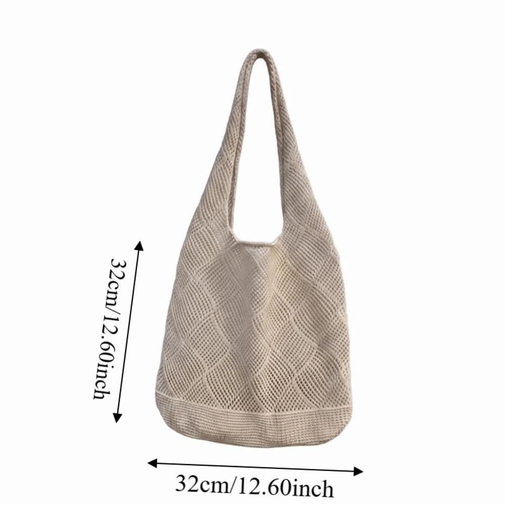 Faltbare Böhmische Häkeltasche Aufwendiges Hohlmuster Gestrickte Umhängetasche Fotografie Requisite