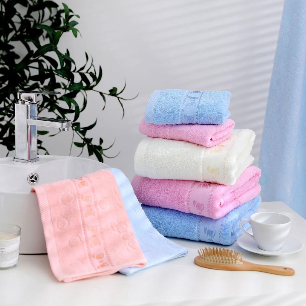 Solid Color Thickened Adult Face Wash Cotton Towel Super Soft Absorbent Cleansing