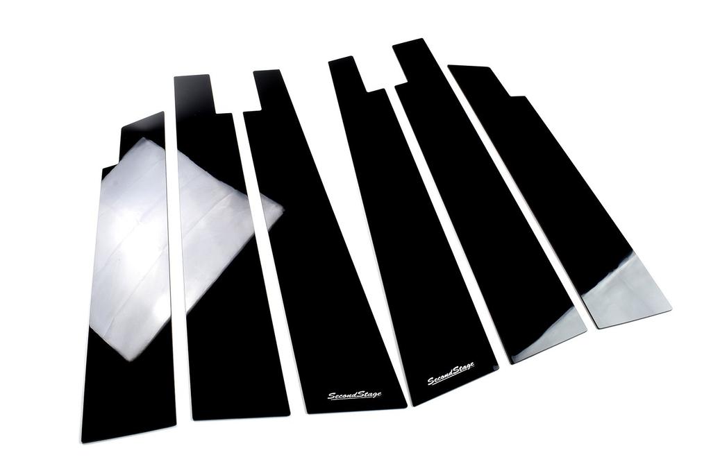 SecondStage Pillar Garnish for Nissan T32 and Late with Piano SHN0154BLK X-Trail (Early Models) Visor, Black,