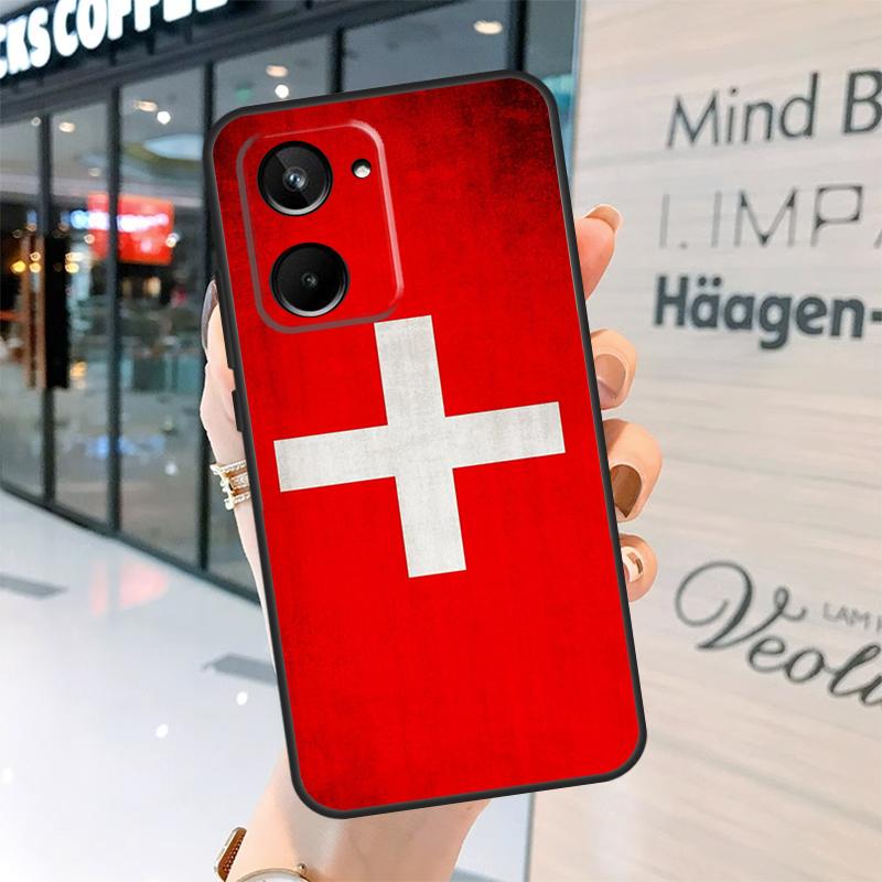 Switzerland Swiss Flag Case For Realme 15 13 12 10 11 14 Pro Plus GT6 GT7 C15 C35 C53 C55 C61 C63 C65 C67 C71 C75