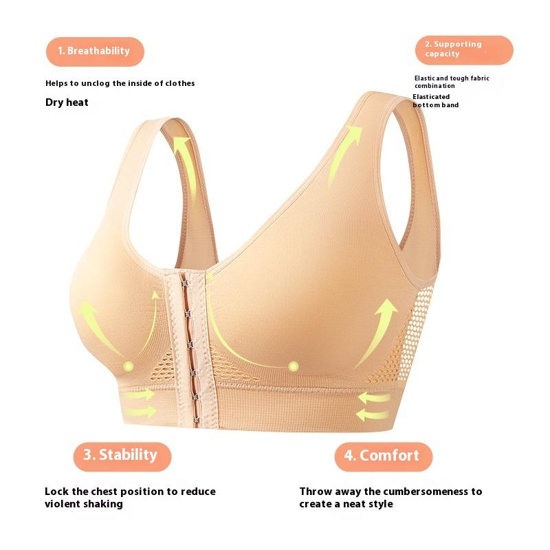 Damen-Sport-BH mit Schnalle vorne, bügellos, Push-Up-Unterwäsche, für Damen, zum Laufen, stoßfest, schöne Rückseite, Übergröße M-5XL