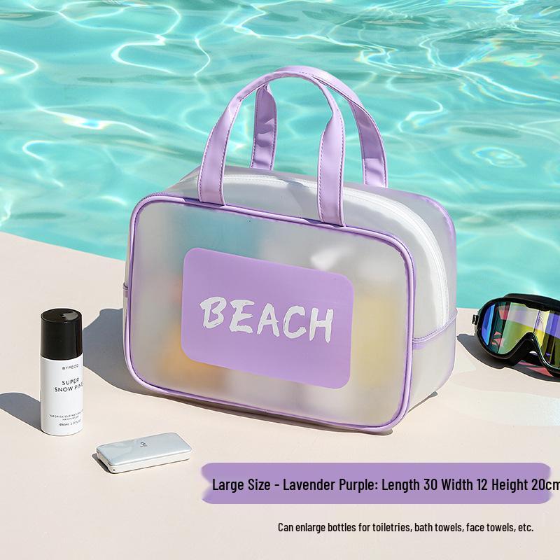 Transparent Waterproof Toiletry Bag - Large Capacity for Men, Wet/Dry Separation, Swimsuit Storage, Portable Travel Organizer