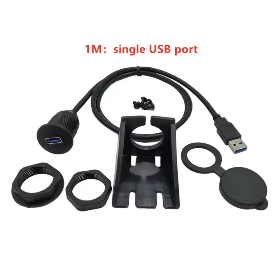 

RV Dual Port USB Socket Cabe USB3.0 Автоматичний автомобільний подовжувач для прихованого монтажу Панель приладової панелі Квадратний USB-кабель для будинку на колесах
