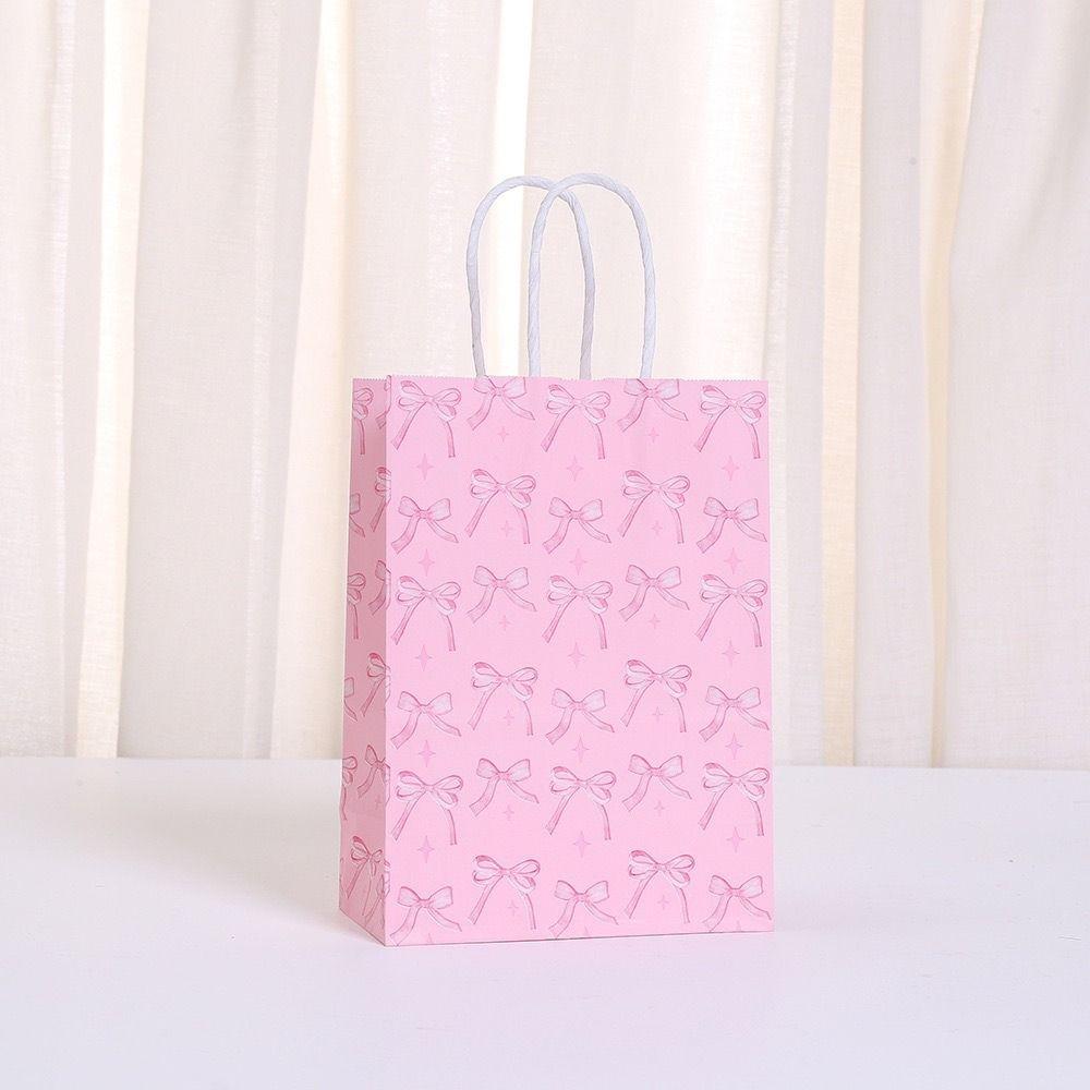 12Pcs Party Supplies Sweet Gift Packing Bag Paper Portable Present Wrap Bag Reusable Thickened Party Favor Bags Celebration