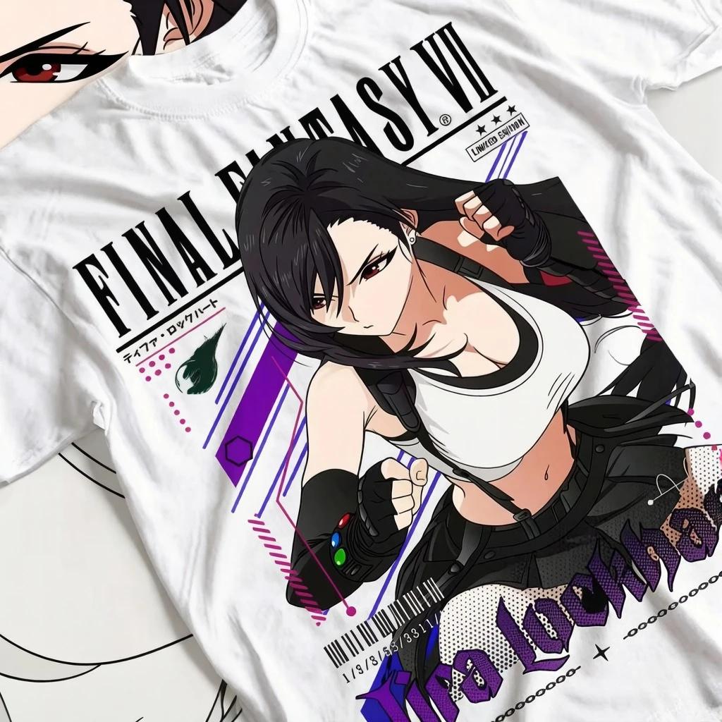 

Final Fantasy 7 T-shirt, Tifa Lockhart FF7 Retro T-shirt - Waifu T-shirt, Men s and Women s Summer Loose Fashion Top 4XL
