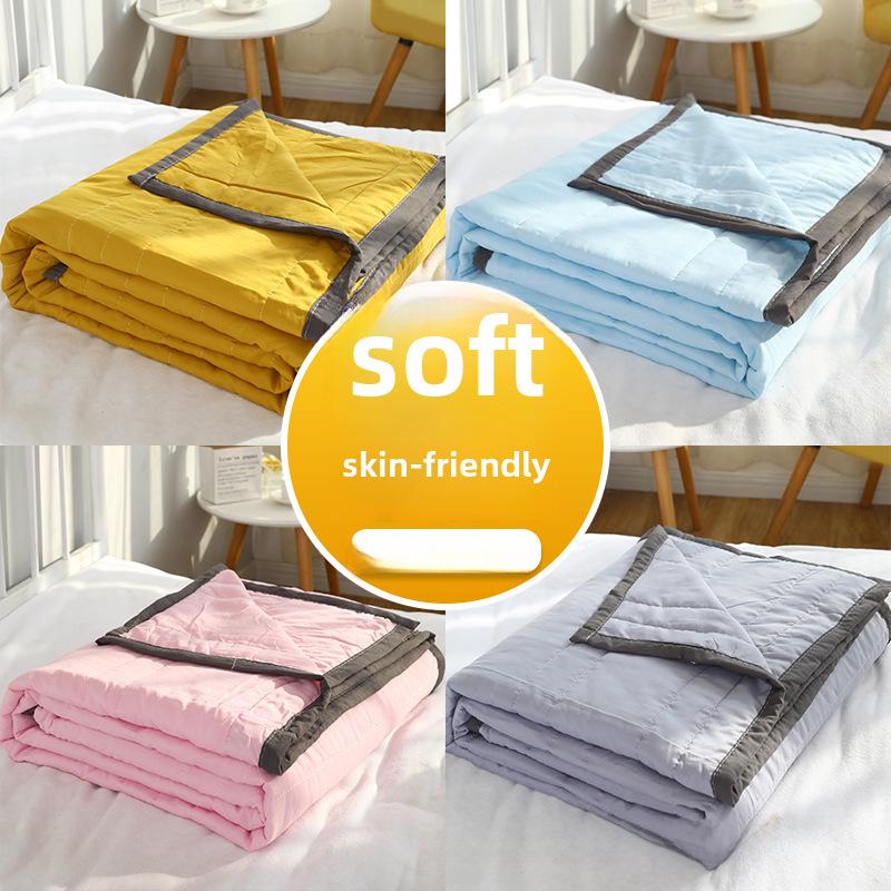 Washable Cotton Summer Quilt - Cooling and Lightweight for Single & Double Beds