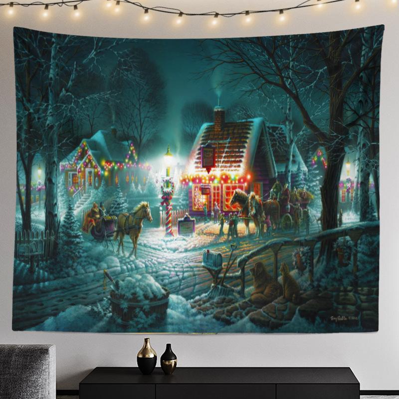 Cross-border Christmas Tree Tapestry Santa Hanging Cloth Background Cloth Digital Printing