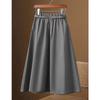 2024 Women's Elastic High Waist A-line Midi Skirt - Versatile Three-Button Casual Fashion