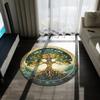 Celtic Tree of Life Chenille Large Round Area Rug Nature Mandala Design Ancient Spiritual Decor Bedroom Living Room Circle Rug